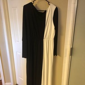 Long sleeve color block maxi dress. NWOT